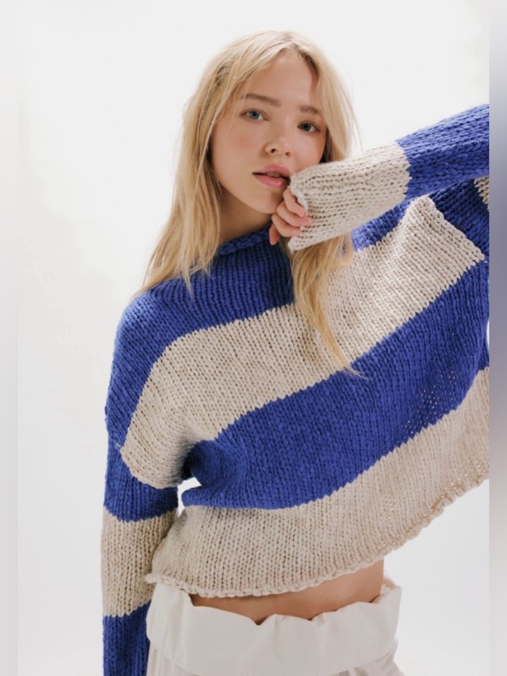 NWT free people opal rollneck stripe knit sweater